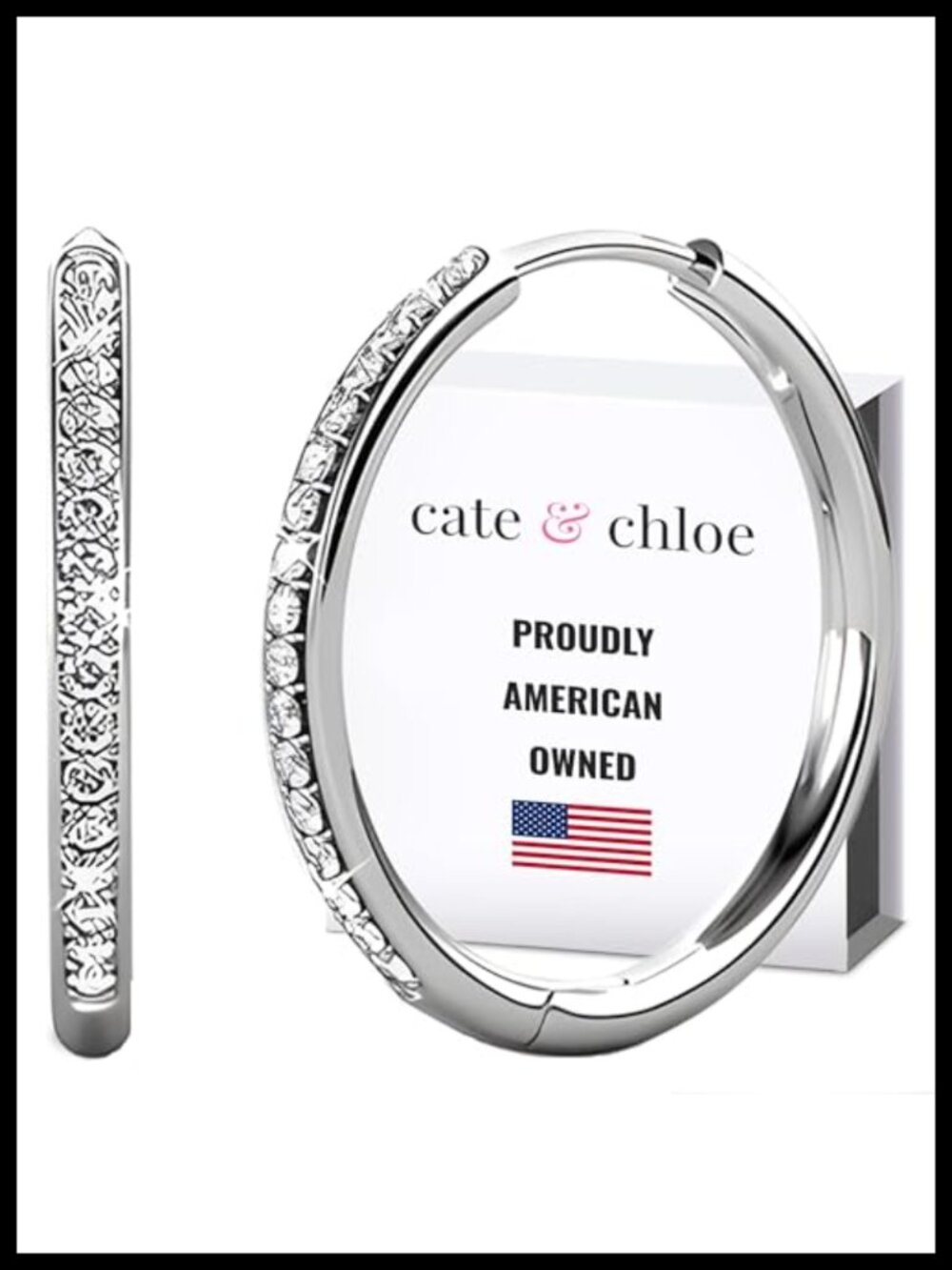 18K Gold-Plated Simulated Diamond Hoop Earrings Dainty Gift
